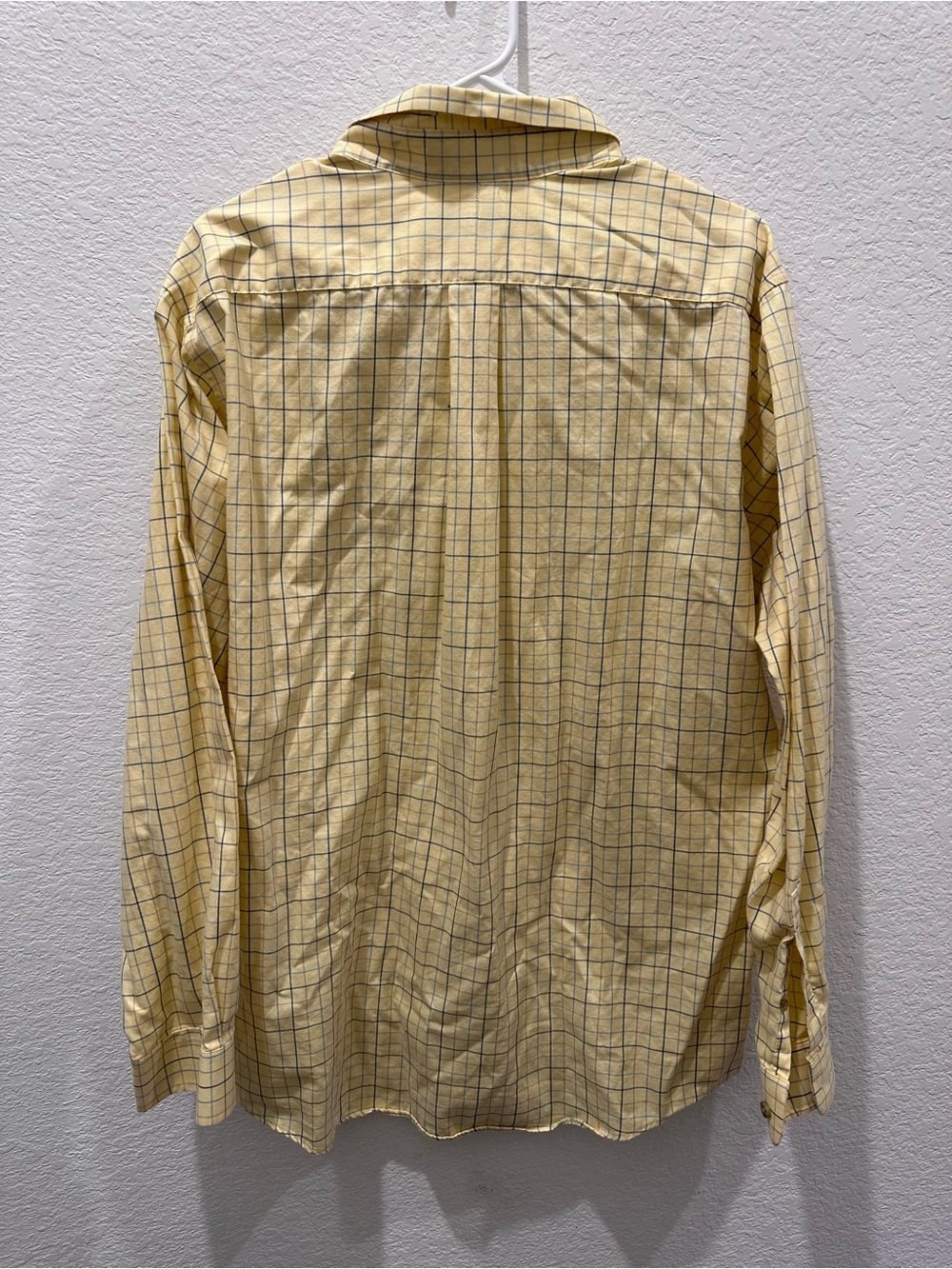 LL Bean Mens Wrinkle Free Traditional Fit Yellow Tattersall Shirt L-REG 269337 - Picture 3 of 3